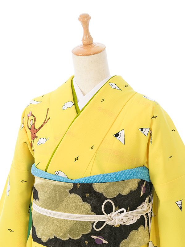 振袖| ﾂﾓﾘﾁｻﾄ|黄系|対応身長:153-163cm|ｻｲｽﾞ:7号-13号|0S0180｜全国
