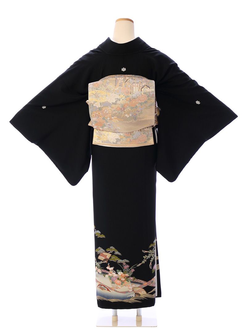 黒留袖|対応身長:150~156cm|サイズ:7~13号|#4A1146|全国宅配可の 黒留袖|対応身長:150~156cm|サイズ:7~13号|#4A1146|全国宅配可の