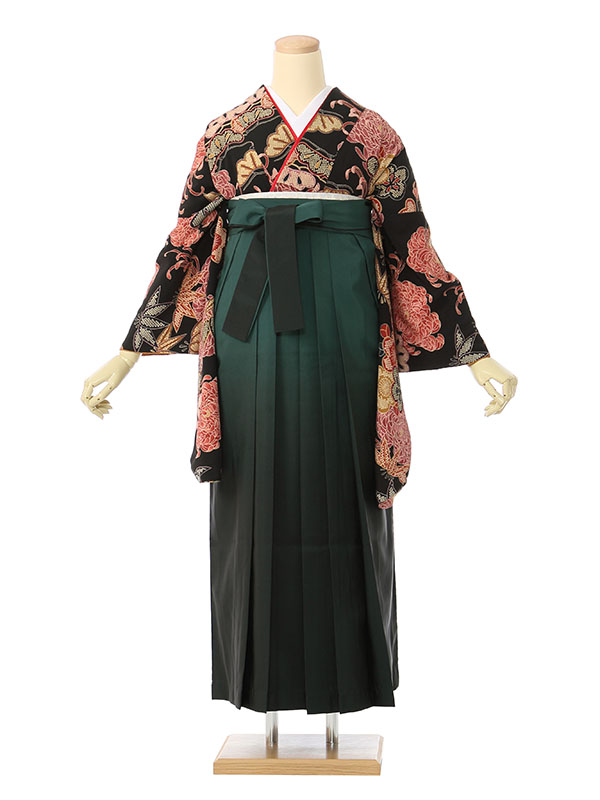 卒業袴|黒系|R1069|対応身長:158-163cm|ｻｲｽﾞ:7-13号｜全国宅配可