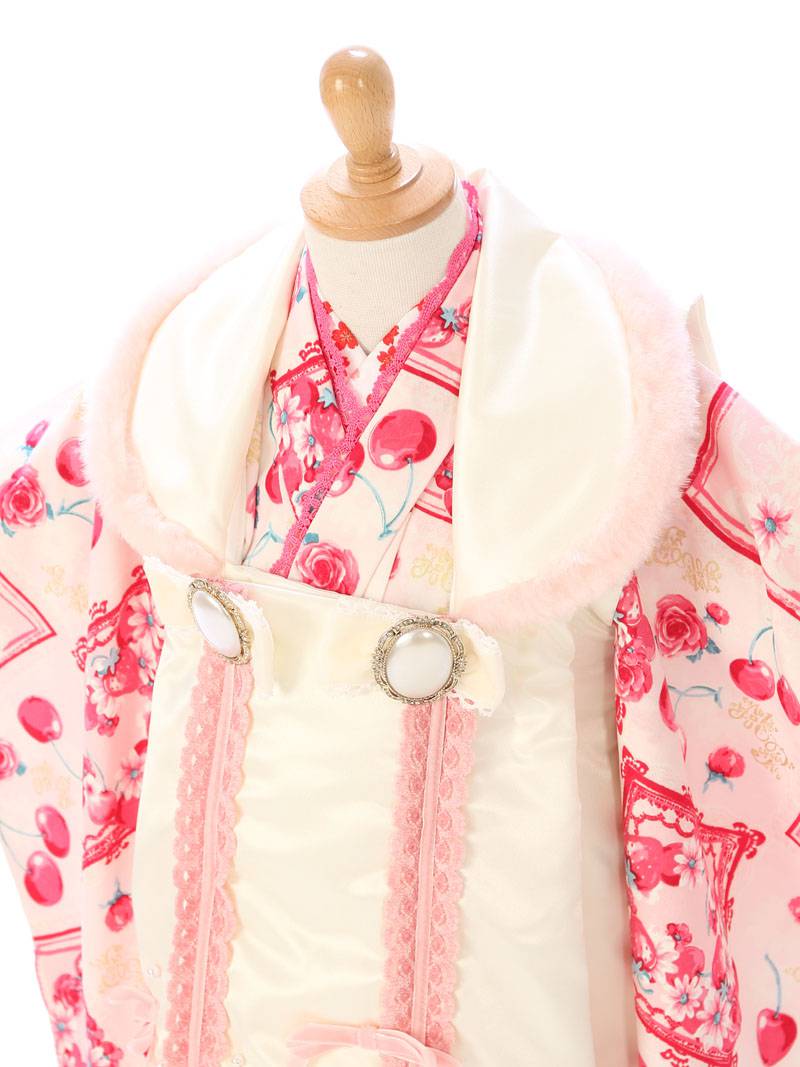 ３歳被布　いちごミルク色ちりめん　ピンク　七五三などに 七五三|3歳女児|被布|対応身長:90~100cm|#HAPH538｜全国宅配可の