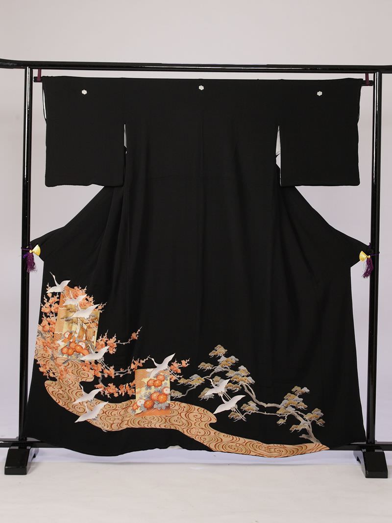 留袖 身長142-157cm 五つ紋 t-069 黒留袖|対応身長:146~157cm|ｻｲｽﾞ:13~15号|#haa0279｜全国宅配可