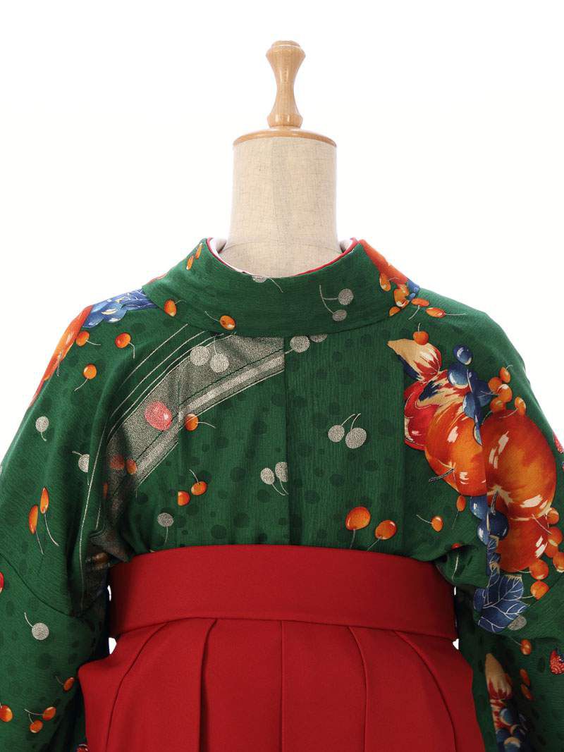 卒業袴|緑系|HAGC240|対応身長:158-163cm|ｻｲｽﾞ:7-13号|Modern A