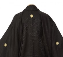 男性用袴 SV130-6-2 黒地大菱形|銀黒 ダイヤ袴