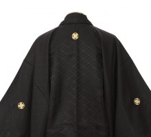 男性用袴 SV130-7-2 黒地大菱形|濃茶に金の縦縞袴