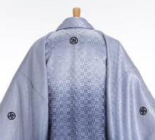 男性用袴 SV60-6-1 グレー市松|黒金梅鉢袴