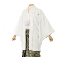 男性用袴 SV65-6-1 アイボリー 横金糸|黒金梅鉢袴