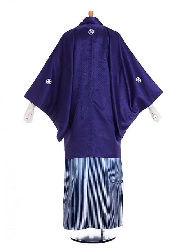 男性用袴 SV12-6-1 紫 紺 重ね菱|青銀縞袴