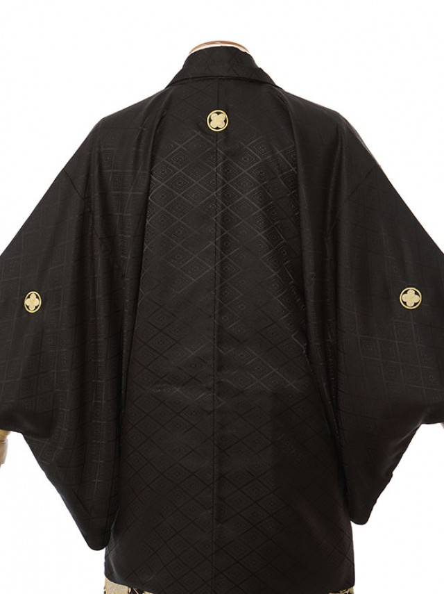 男性用袴 SV130-4-1 黒地大菱形|黒金桜流水袴