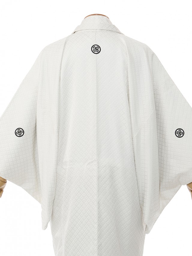 男性用袴 SV96-7-1 満寿美 白地金糸刺子|銀縞袴