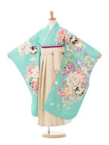 卒園袴|着物|115〜125cm|卒園式袴レンタルフルセット(ブルー系)|女の子(卒園式袴)