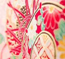 高級|正絹初着|白×サーモンピンク|牡丹桜柄のお宮参り着物フルセット(白系)(ピンク系)|女の子