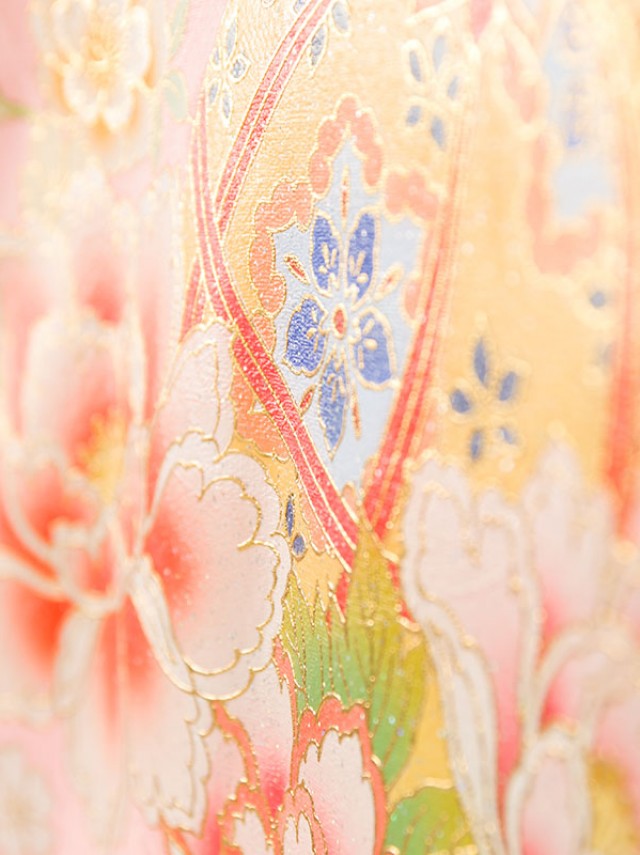 特選|工芸品|高級正絹|初着レンタル|ピンク地に金彩|お宮参り着物フルセット(ピンク系)|女の子