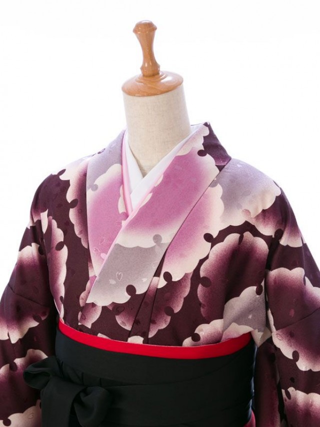 HANAE MORI|雪輪文様柄の卒業式袴フルセット(紫系)|卒業袴(普通サイズ)