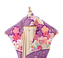 卒園袴|着物レンタル|110〜120cm|卒園式袴レンタルフルセット(紫系)|女の子(卒園式袴)