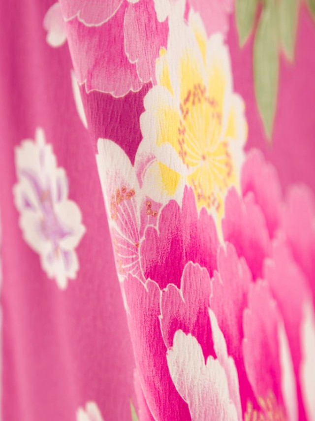 大牡丹と八重桜柄の卒業式袴フルセット(ピンク系)|卒業袴(普通サイズ)