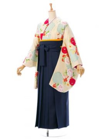レンタル袴|153〜158cm|卒業式袴フルセット(クリーム系)|卒業袴(普通サイズ)6枚目