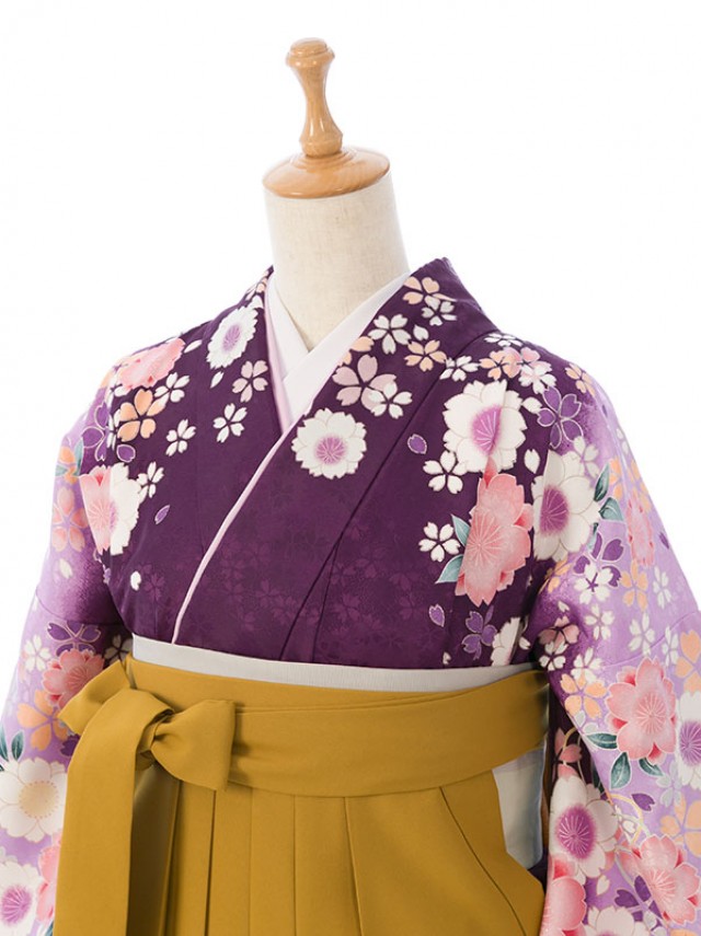 卒業袴|153〜158cm|レンタル袴|卒業式袴フルセット(紫系)|卒業袴(普通サイズ)