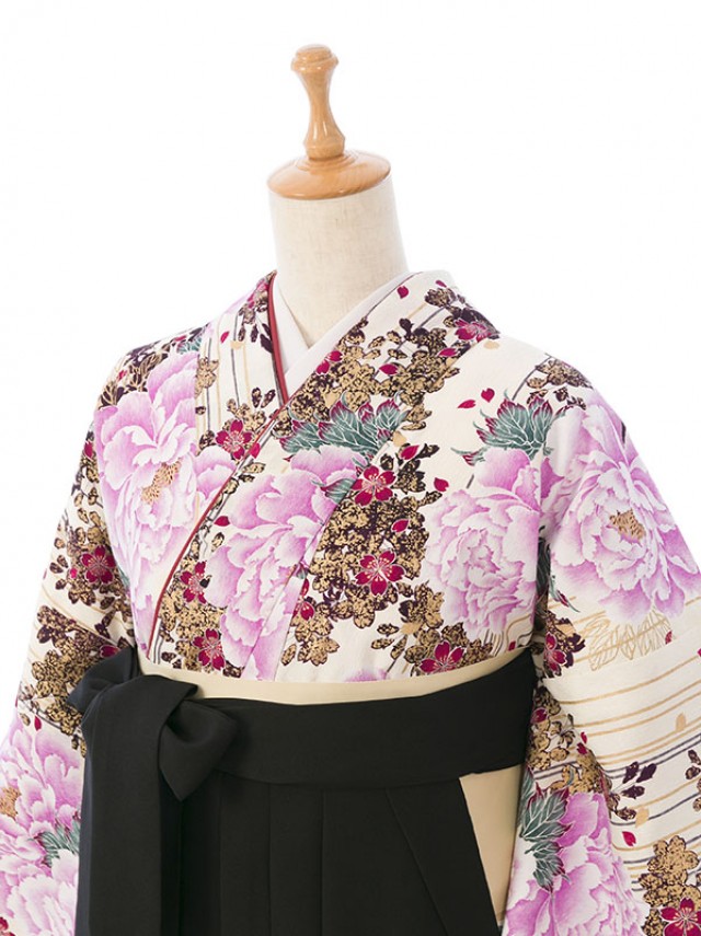 レンタル袴|158～163cm|桜|卒業式袴フルセット(白系)|卒業袴(普通サイズ)