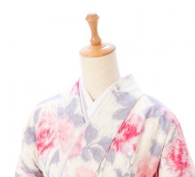 ジルスチュアートローズ柄の卒業式袴フルセット(白系)|卒業袴(普通サイズ)2枚目