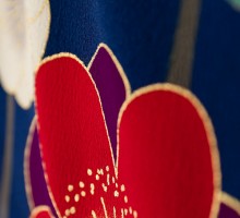 九重|163〜168|梅柄の卒業式袴フルセット(紺系)|卒業袴(普通サイズ)裄長11枚目