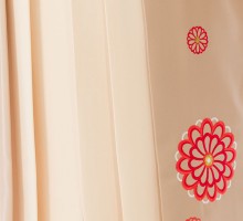 レンタル袴|九重|牡丹 八重桜柄の卒業式袴フルセット(白系)|卒業袴(普通サイズ)