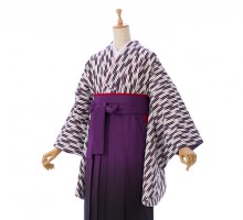 レンタル袴|158～163cm|矢がすり|卒業式袴フルセット(紫系)|卒業袴(普通サイズ)