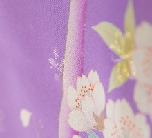 卒業式|桜　リボン柄の卒業式袴フルセット(パープル系)|卒業袴(普通サイズ)