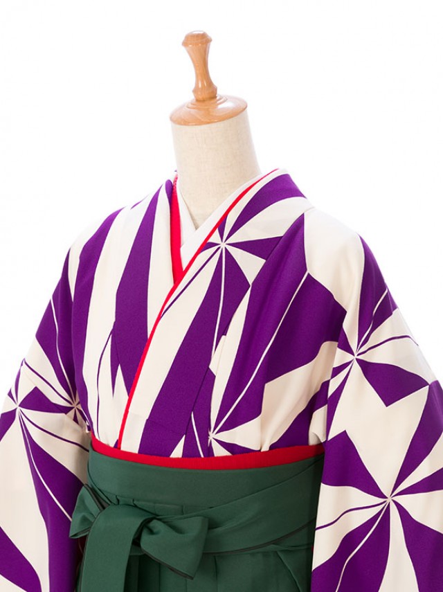 卒業式|風車模様の卒業式袴フルセット(パープル系)(白系)|卒業袴(普通サイズ)