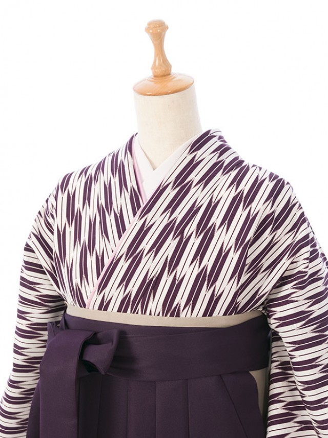レンタル袴|153～158cm|矢がすり|卒業式袴フルセット(紫系)|卒業袴(普通サイズ)