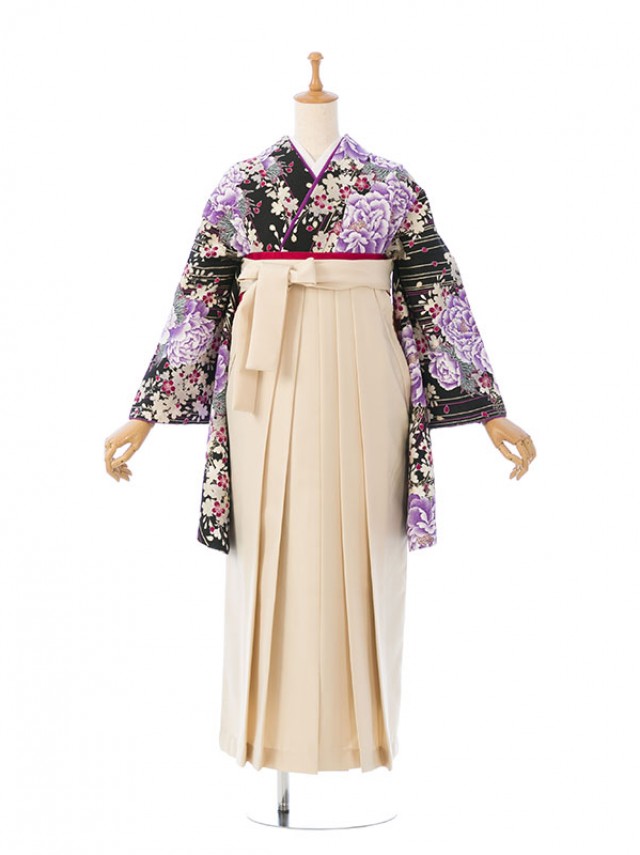 レンタル袴|158～163cm|袴セット|卒業式袴フルセット(黒系)|卒業袴(普通サイズ)