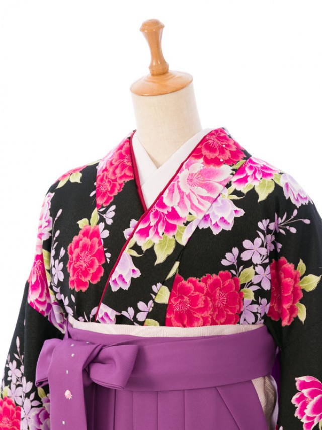 レンタル袴|153～158cm|袴セット|卒業式袴フルセット(黒系)|卒業袴(普通サイズ)