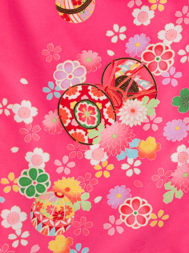 卒園袴|椿姫|桜柄の卒園式袴レンタルフルセット(ピンク系)|女の子(卒園式袴)