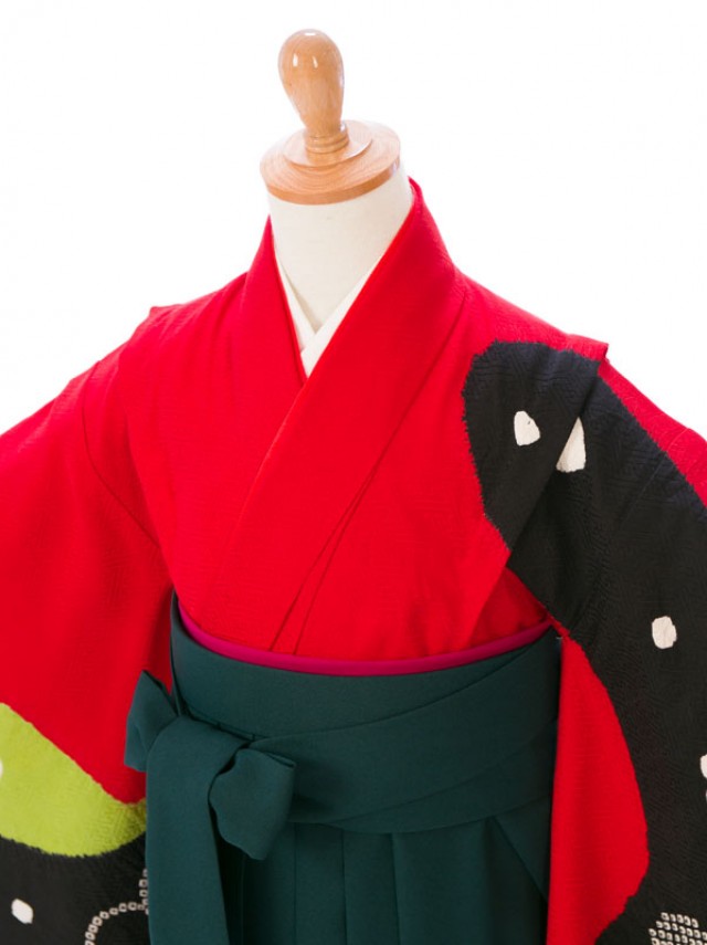 卒園袴|正絹　絞り柄の卒園式袴レンタルフルセット(赤系)|女の子(卒園式袴)