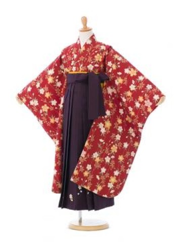 卒園袴|着物レンタル|120〜130cm|卒園式袴レンタルフルセット(赤系)|女の子(卒園式袴)