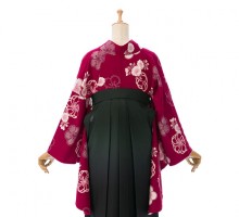 卒業式| JAPAN STYLE|桜梅柄の卒業式袴フルセット(赤系)|卒業袴(普通サイズ)