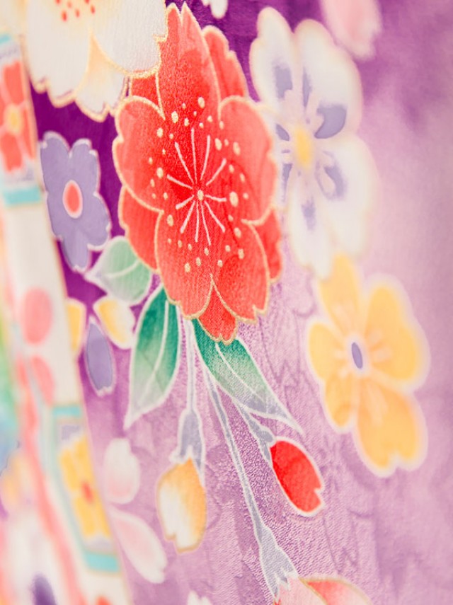 卒園袴|花うさぎ 紫地 鞠と桜 卒園式袴レンタルフルセット|女の子(卒園式袴)