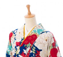振袖袴|158～163㎝|振袖と袴のセット|卒業式袴フルセット(ブルー系)|卒業袴(普通サイズ)　