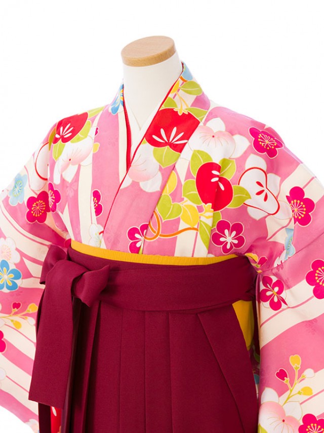 袴レンタル|143〜148|ハーフ成人式|卒業袴フルセット(ピンク系)|女の子(小学生袴)