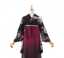 レンタル袴|153〜158cm|袴レンタル|卒業式袴フルセット(黒系)|卒業袴(普通サイズ)