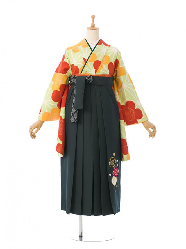 レンタル袴|148～153cm|袴セット|卒業式袴フルセット(グリーン系)|卒業袴(普通サイズ)