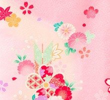 お宮参り 赤ちゃん着物|ピンク 花車に花薬玉|お宮参り着物フルセット(ピンク系)|女の子