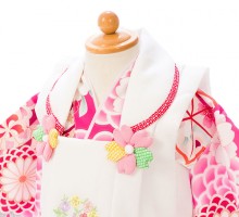 二部式被布タイプ　ベビー着物|赤ちゃん着物(被布)フルセット(ピンク系)|女の子0〜2歳