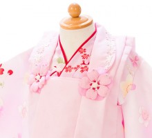 二部式被布タイプ　ベビー着物|赤ちゃん着物(被布)フルセット(ピンク系)|女の子0〜2歳