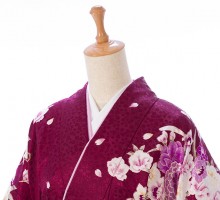 卒業式|乱菊とユリ柄の卒業式袴フルセット(パープル系)|卒業袴(普通サイズ)