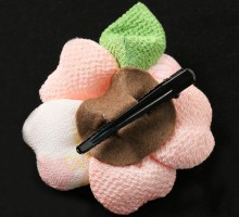 髪飾り　日本製　ふわふわ桜　ピンク×白　hcj2020　