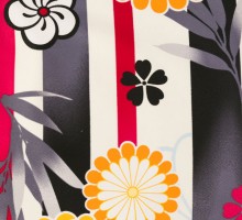 レンタル袴 白黒縞 菊梅竹柄の卒業式袴フルセット(白系)|卒業袴(普通サイズ)