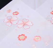 HCJ1506　在庫処分セール￥3,880 → ￥1,500　刺繍半衿 花刺繍　桜刺繍　洗える刺繍衿