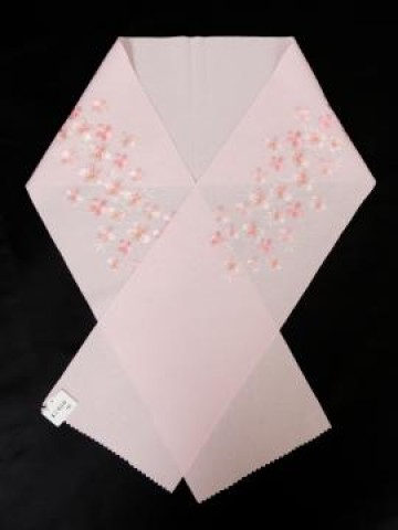 HCJ3505　在庫処分セール￥800　刺繍半衿　花刺繍【ピンク】