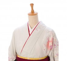 桜小紋柄の卒業式袴フルセット(グレー系)|卒業袴(普通サイズ)