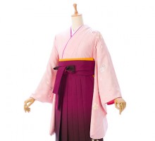 先生 ピンク地　桜柄の卒業式袴フルセット(ピンク系)|卒業袴(普通サイズ)